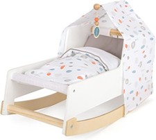 Wooden Doll Crib Rocking