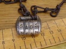 Vintage 4 letter combination lock / padlock .Bike lock chain with 4 letter code