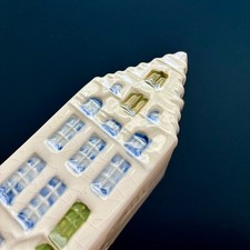 Vintage Delft Blue Miniature House “ Singel 64” Amsterdam Hand-Painted