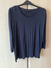 Lovely Navy Blue Betty Barclay Loose Fit Long Sleeve Jersey Top Size 18