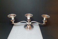 Vintage Candelabra 3 Candle Holder Silver Tone