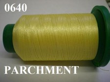 ISACORD MACHINE EMBROIDERY THREAD 1000M PARCHMENT YELLOW/GREEN 0640