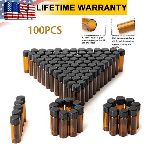 100pcs amber glass vials 4ml - amber,