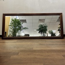 Very large rectangular beveled mirror mahogany wood frame 2m ANTIQUE