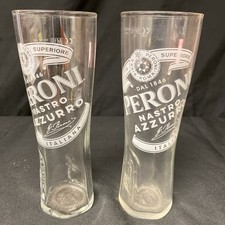 2X Peroni Nastro Azzurro 1/2 Pint Glasses Lager Beer Drinks Home Bar Pub (1336)