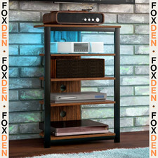 Corner TV Stand 4-Tier Shelves LED Lights Entertainment Centre Corner TV Unit