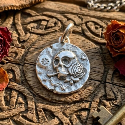 925 sterling silver skull rose - 925,