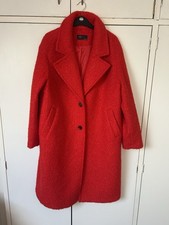 NEW WITHOUT TAGS- M&S Collection- Red Curly Teddy Coat- Size 18-Cost Almost £100