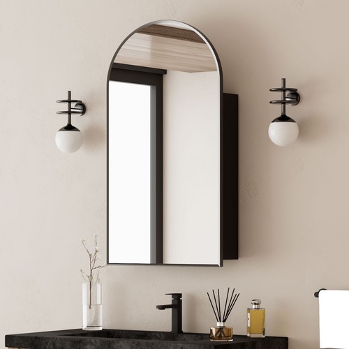 Arched large bathroom mirror - large,
