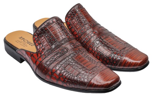 Mens brown crocodile printed - crocodile,