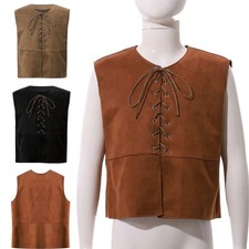 UK Kids Boys Girls Medieval Renaissance Vest Costume Top T-Shirts Halloween