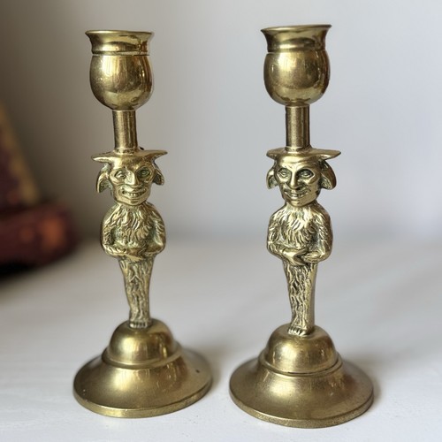 Pair vintage solid - solid, brass