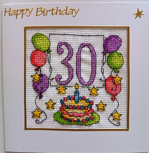 Birthday card completed cross - birthday,