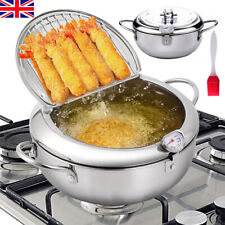 2.2L 21CM  Non-Stick Chip Deep Fat Fryer Cooking Tempura Fryer with Thermometer