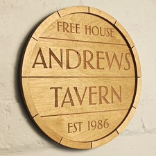 Personalised wooden barrel pub