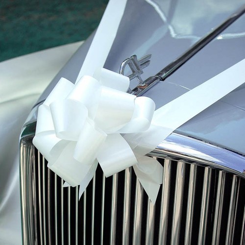 White wedding car decoration - car,