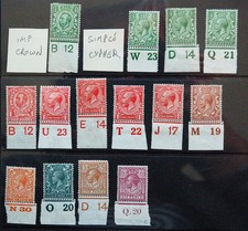 GB stamps: George V selection of control numbers mint (163-289)