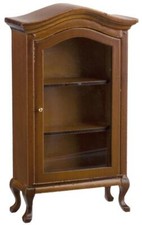 Dolls House French Style China Display Cabinet Walnut Dining Room Furniture 1:12
