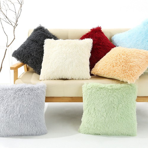 Short faux fur cushion covers - faux,