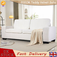 3 Seater Sofa Modern Teddy Velvet Fabric Upholstered Couch Luxury/Budget Modest