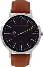 NEW BOXED French Connection Mens Watch with Brown Leather Strap FC1330TU