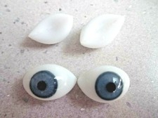BLUE HOLLOW OVAL GLASS DOLL EYES  IN A VARIETY OF SIZES Code CT600