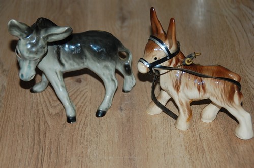 Vintage ceramic donkey - vintage,