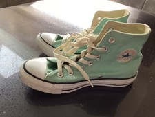 converse women’s all star high tops turquoise blue trainers size uk 4 - RRP £65