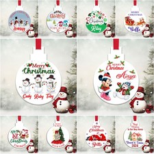 Christmas Personalise Name Acrylic Hanging Xmas Tree Decoration Bauble Ornament
