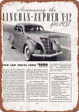 METAL SIGN - 1937 Lincoln