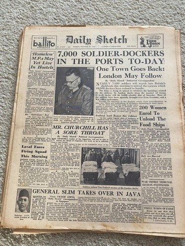 Daily sketch newspaper 1945 - sketch,