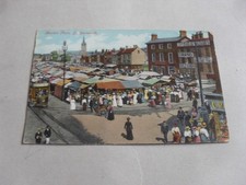 VINTAGE POSTCARD - GREAT YARMOUTH - MARKET PLACE - GRAND BAZAAR - PEOPLE - TRAM