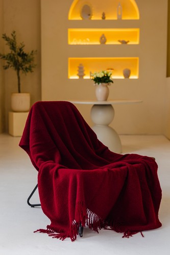 Merino wool bouclé blanket - wool,