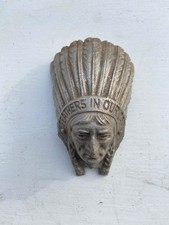 Vintage Original Guy Motors Feathers In Our Cap  Native American Indian Head 