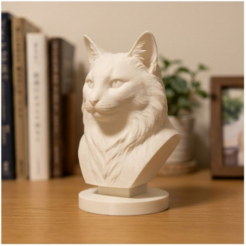 Norwegian forest cat - cat, bust
