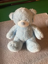 Aurora Baby 13" Two Tone Blue Soft Plush Bonnie Teddy Bear With Tags 
