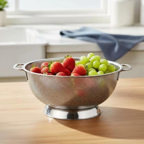 Stainless steel colander 19cm - steel,