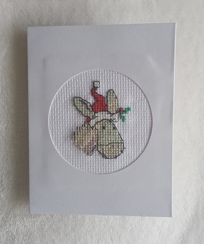 Handmade cross stitch card - cross,