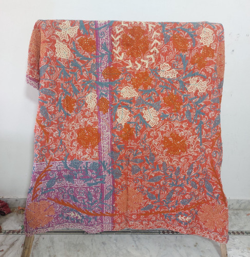 Vintage suzani orange quilt - orange,