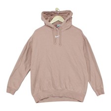 Nike Oversized Hoodie Womens Size S Pink Centre Swoosh Relaxed Fit