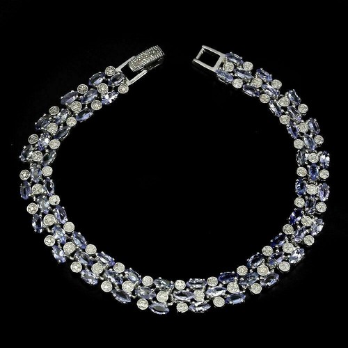 Silver bracelet tanzanite - silver,