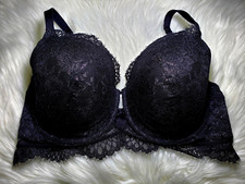 LA SENZA So Free Full Coverage Beautiful Foiled Shimmer Black Lace Size 36DD