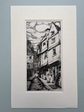 FOUR Kathleen Perry Streets of Old Bristol LARGE Etchings c.1910 Pencil Signed