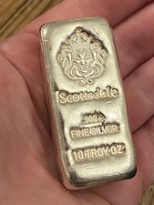 10oz Scottsdale Mint Silver Bar  999.0 fine silver