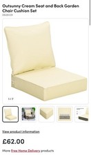 3 X Outsunny Outdoor Seat Cushion Chair Replacement Cushion - Not Furniture