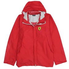 Ferrari 90's Hooded Full Zip Up Windbreaker XLarge Red