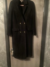 Zara Long Military Style Boucle Coat Size Small