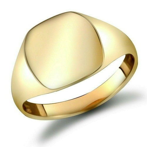 Gents 9ct yellow gold cushion - gents,