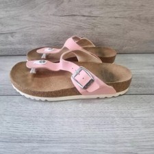 Scholl Womens Sandals Maya Leather UK 5 EU 38 Pink Footbed Slip On Summer Cork