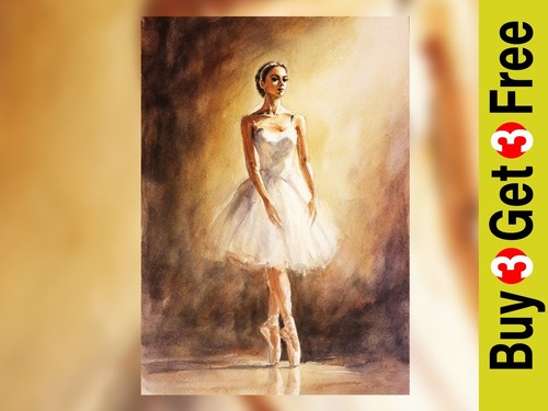 Elegant ballet dancer - dancer, 5"x7"